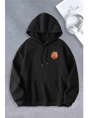 Nevermind Unisex Kadın Erkek Tiger Baskılı Oversize Sweatshirt 2 Iplik