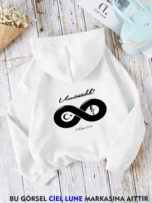 Nevermind Unisex 10 Kasım Unutmadık Baskılı Oversize Baskılı Kapşonlu Sweatshirt 3 Iplik