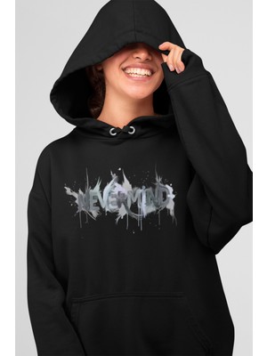 Nevermind Oversize Baskılı Unisex Hoodie Sweatshirt
