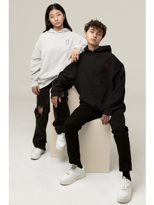 Nevermind Ateş ve Su Baskılı Sevgili Hoodie – Kadın Erkek Oversize Çift Sweatshirt