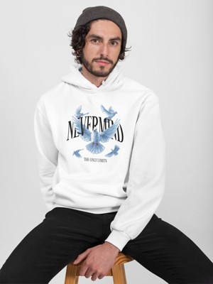Nevermind Bird Tasarımlı Kapüşonlu Sweatshirt – Unisex Oversize Hoodie
