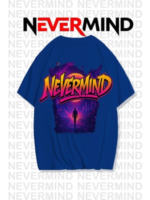 Nevermind Neon Unisex Tişört Retro Vaporwave Tasarım %100 Pamuk