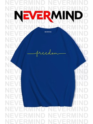 Nevermind Erkek Oversize “freedom” Baskılı Erkek Tişört – Yazlık Rahat Pamuklu Tshirt