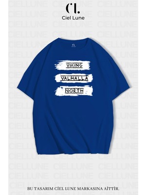 Nevermind Unisex Kadın Erkek Vıkıng Valhala Baskılı Özel Tasarım Oversize T-Shirt