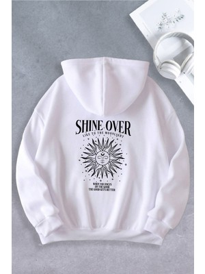 Nevermind Unisex Kadın Erkek Skymoon Baskılı Oversize Sweatshirt