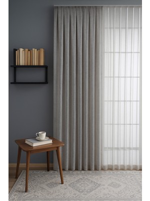 Quba Deco Premium Seri Yoğun Dokulu Pileli Tül Perde Salon Oturma Odası Yatak Odası Çocuk Odası