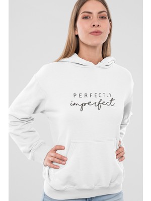 Nevermind Kadın Kapüşonlu Sweatshirt – Perfectly Imperfect Yazılı Oversize Hoodie