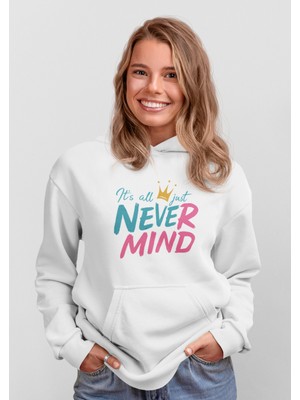 Nevermind Oversize Kapüşonlu Hoodie - Unisex Just Baskılı Sweatshirt Streetwear Tarz
