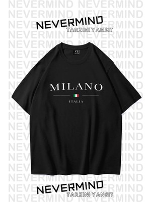 Nevermind Unisex Baskılı Oversize %100 Pamuk T-Shirt