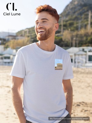 Nevermind Unisex Kadın Erkek Athens Acropolis  Baskılı Özel Tasarım Oversize T-Shirt