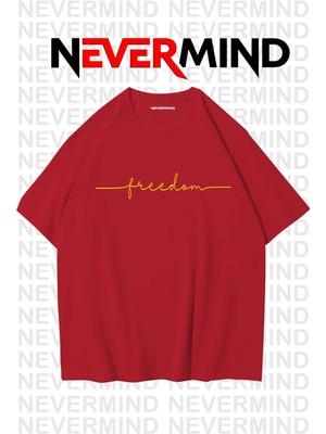Nevermind Erkek Oversize “freedom” Baskılı Erkek Tişört – Yazlık Rahat Pamuklu Tshirt