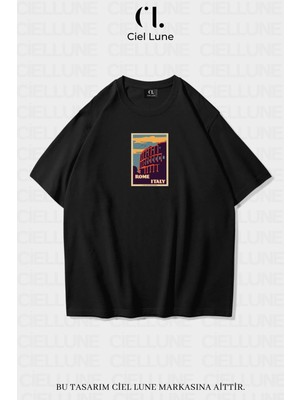Nevermind Unisex Kadın Erkek Rome Italy  Baskılı Özel Tasarım Oversize T-Shirt
