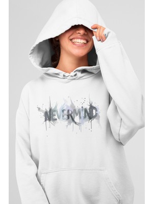 Nevermind Oversize Baskılı Unisex Hoodie Sweatshirt