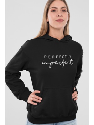 Nevermind Kadın Kapüşonlu Sweatshirt – Perfectly Imperfect Yazılı Oversize Hoodie