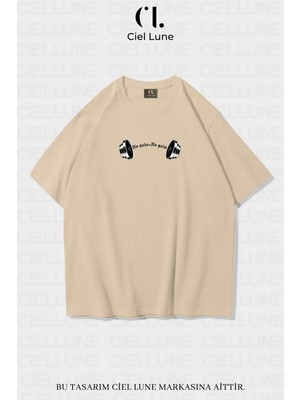 Nevermind Unisex Kadın Erkek No Rain No Gain Baskılı Özel Tasarım Oversize T-Shirt