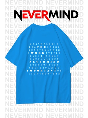 NEVERMIND Oversize Unisex Tişört Grafik Baskılı, Rahat Kalıp
