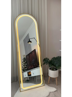 Esenhome DECOR Gold Çerçeveli Günışığı Ledli Oval Boy Aynası 60X180CM