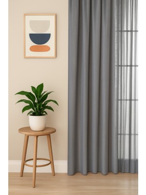 Quba Deco Estetik Modern Flamlı Dokulu Pileli Tül Perde Salon Oturma Odası Yatak Odası Çocuk Odası