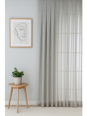 Quba Deco Estetik Modern Flamlı Dokulu Pileli Tül Perde Salon Oturma Odası Yatak Odası Çocuk Odası