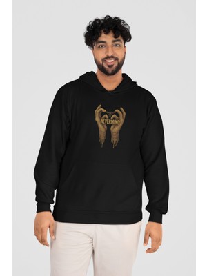 Nevermind Oversize Unisex Sweatshirt - Kapüşonlu Özel Hoodie