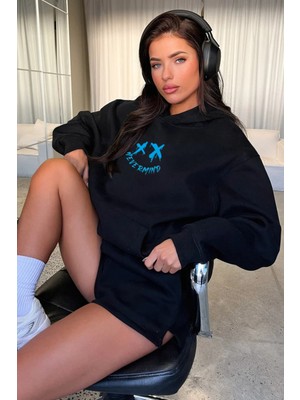 Nevermind Unisex Kapüşonlu Sweatshirt - Relax Baskılı Oversize Hoodie