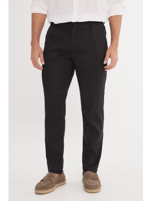 Altınyıldız Classics Keten Slim Fit Dar Kesim Beli Lastikli Yan Cepli Esnek Pantolon