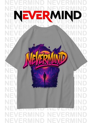 Nevermind Neon Unisex Tişört Retro Vaporwave Tasarım %100 Pamuk