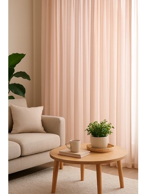 Quba Deco Estetik Modern Flamlı Dokulu Pileli Tül Perde Salon Oturma Odası Yatak Odası Çocuk Odası