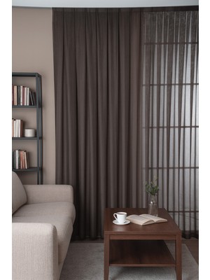 Quba Deco Estetik Modern Flamlı Dokulu Pileli Tül Perde Salon Oturma Odası Yatak Odası Çocuk Odası