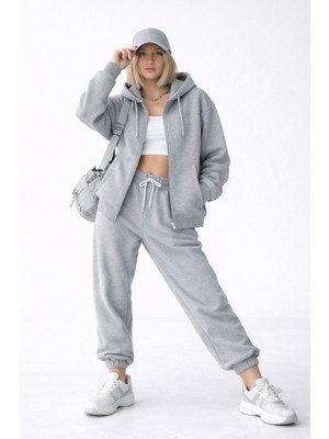 Noa Noa Kadın Kapüşonlu Fermuarlı Sweatshirt – Sand Ease