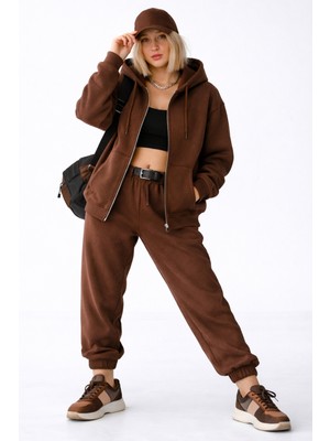 Noa Noa Kadın Kapüşonlu Fermuarlı Sweatshirt – Sand Ease