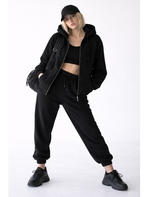 Noa Noa Kadın Kapüşonlu Fermuarlı Sweatshirt – Sand Ease