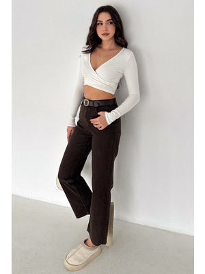 Noa Noa Kadın Yüksek Bel Düz Paça Jean – Ash Fade