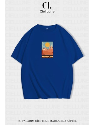 Nevermind Unisex Kadın Erkek Morocco Baskılı Özel Tasarım Oversize T-Shirt