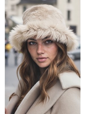 Verahed Rus Kalpak Şapka Kadın Kürk Peluş Kışlık Şapka, Yumuşak Dokulu, Sıcak Tutan Kalpak Model