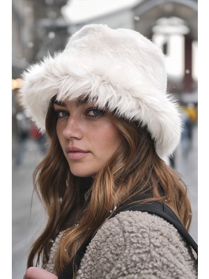 Verahed Rus Kalpak Şapka Kadın Kürk Peluş Kışlık Şapka, Yumuşak Dokulu, Sıcak Tutan Kalpak Model