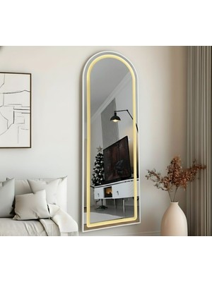 Esenhome DECOR Beyaz Çerçeveli Günışığı Ledli Oval Duvar Aynası 60X180CM