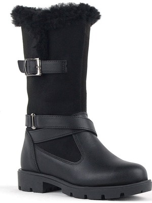 Rakerplus Siyah Uzun Fermuarlı Kız Çocuk Çizme