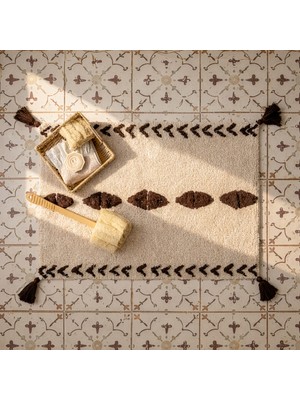 Evidea Soft Tufting Thek Banyo Paspası - Ekru - 60X90 cm