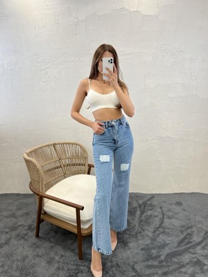 Etiler Collection 6373 Denim Slım Palazzo Fıt-Mavi