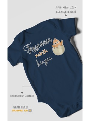 Teyzesinin Minik Kuşu Baskılı Bebek Zıbını – Çıtçıtlı Body | %100 Pamuk Kısa Kol