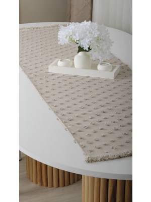 Nrz Nerez Tekstil Bohem Kabartma Desenli Masa Runnerı | Modern Ev Dekoru