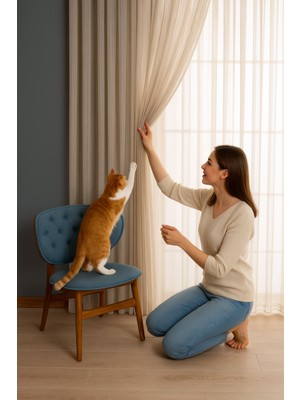 Quba Deco Dökümlü Dayanıklı Dekoratif Gramajlı Tül Perde  Pile Mutfak Salon Yatak Odası Çocuk Odası Antre