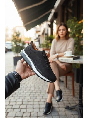 Enoch Hakiki Deri Delik Detaylı Erkek Sneaker Ortopedik Taban