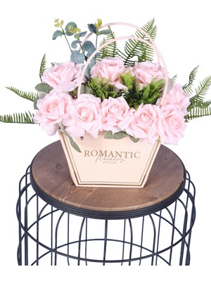 Yapay Çiçek Sitesi Yapay Çiçekli Romantic Çanta Aranjmanı Model 19