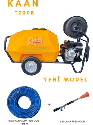 Kaan T200B Arabalı Benzinli Ilaçlama Makinası 4t 7hp 200LT