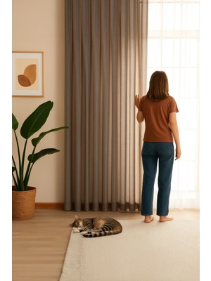 Quba Deco Dökümlü Dayanıklı Dekoratif Gramajlı Tül Perde  Pile Mutfak Salon Yatak Odası Çocuk Odası Antre