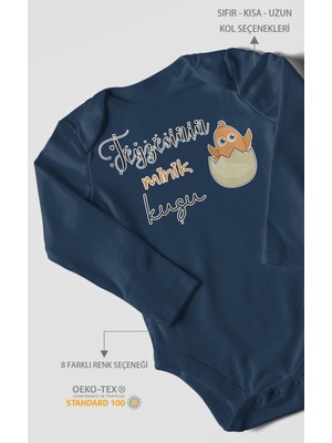 Teyzesinin Minik Kuşu Baskılı Bebek Zıbını – Çıtçıtlı Body | %100 Pamuk Uzun Kol