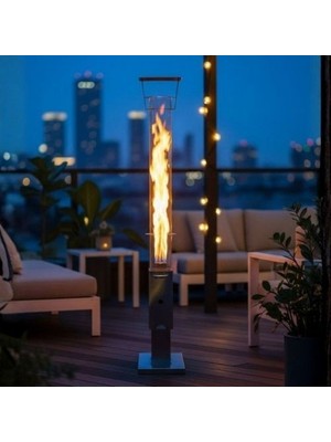 Panipal Outdoor Pelet Soba, Roket  Soba, Kamp, Outdoor, Balkon, Teras, Yüksek Kalite Cam Soba-Pürmüz&pelet Hediyelib