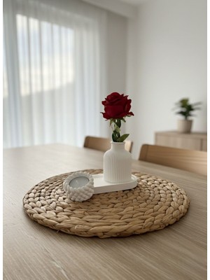 Modesta Home Modern Tepsili Dekoratif Vazo ve Mumluk Seti – Masa Üstü Ev Dekoru Set